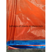 PE Tarp Tent, Blue/Orange Tarpaulin Sheet